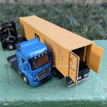 1:50 Large Diecast Alloy Truck Car Model Toys Container Pull Back Sound And Light Transport Vehicles Model Toys For Boys Gifts 4