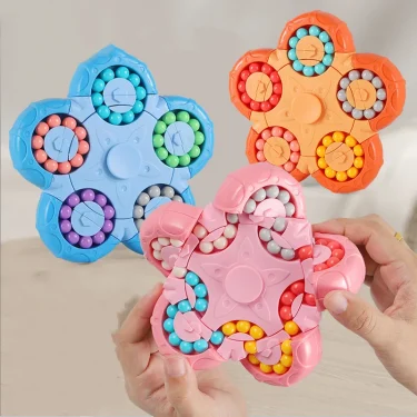 New Ten-sided Rotation Finger Magic Beans Spin Bead Puzzles Game Gyro Antistress Learning Educational Magic Disk For Children 4