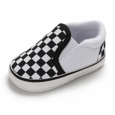 Fashionable baby shoes spring and autumn checkered casual canvas shoes comfortable and non slip for boys and toddlers 5