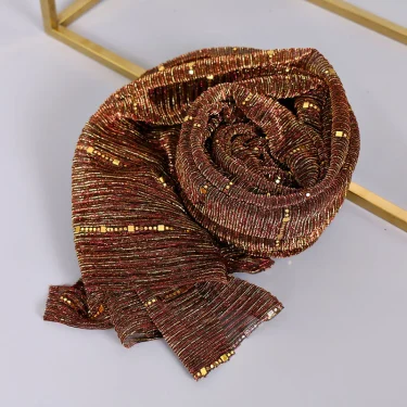 Lurex Glitter Sequin Scarf Muslim Women Hijab Pleated Shimmer Hijab Islamic Headscarf Shiny Shawl Ramandan Eid Bandana headband 5