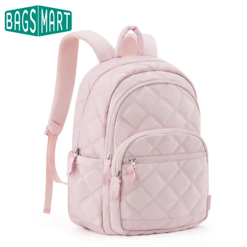 BAGSMART 15.6" Women Cute Travel Book Bag Stitch Girl School Backpack 1