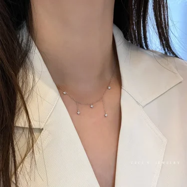 925 Sterling Silver Zircon Star Charms Necklace For Women Choker Elegant Luxury 18k Gold Plated O-Chain Necklace Wedding Jewelry 4
