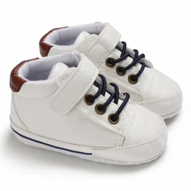 Baby Shoes Boys High Top Sneakers PU Leather Soft Sole Infant Kids Walker Crib Shoe 4