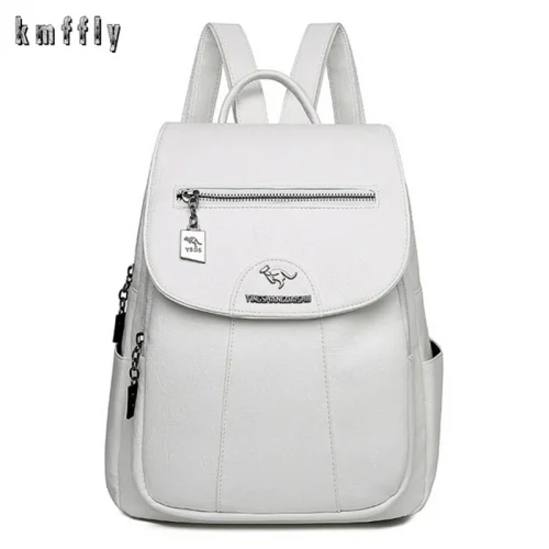 High Quality Leather Backpack Women Large Capacity Travel Backpack Fashion School Bags Mochila Shoulder Bags for Women 1