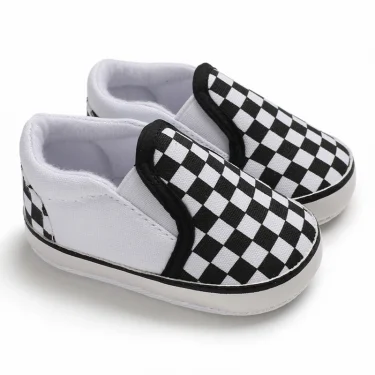 Fashionable baby shoes spring and autumn checkered casual canvas shoes comfortable and non slip for boys and toddlers 2