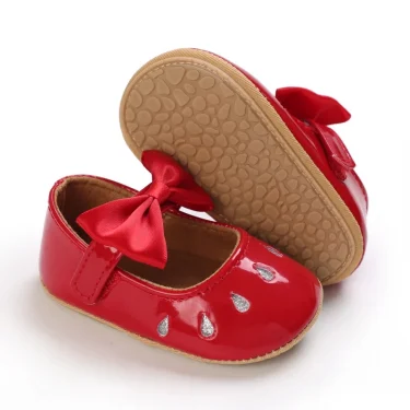 New Fashion Newborn Red Baby Shoes Non-slip Cloth Bottom Shoes For Girls Elegant And Noble Leisure Baby First Walking Shoes 4