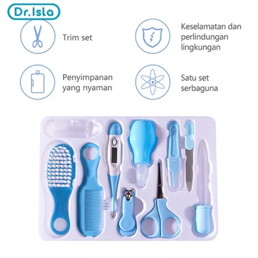 10 in 1 Baby Care Set Thermometer Safe Nail Clippers Soft Comb Brush Care Combination Fof Kids Gift 3