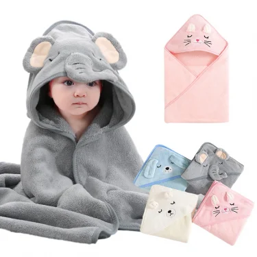 Hooded Swaddle Wrap Cartoon Baby Bath Towels Soft Newborn Towel Blanket Cute Toddler Bathrobe Warm Sleeping Bed Set Boys Girls 1