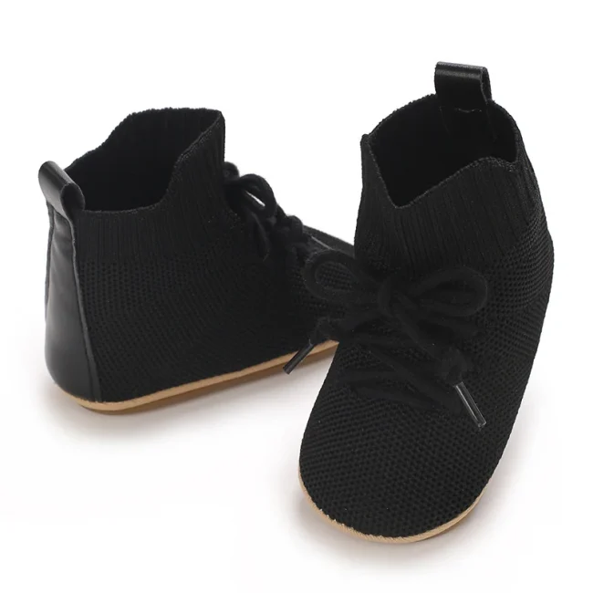 4 Colors Lace Up Ventilate Mid Cut Shoes Spring And Autumn Baby Casual Shoes Rubber Base Anti Slip Flat Shoes Baby Walking Shoes 4