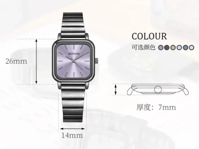 Hot Sale Luxury Brand Black Watch Women Fashion Quartz Watches Ladies Adjustable Stainless Steel Strap Wristwatches Reloj Mujer 6
