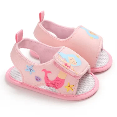 Summer Newborn Infant Baby Girls Princess First Walkers Shoes Soft Sole Sandals Shoes Pink Beach Shoes Baby Slippers 2