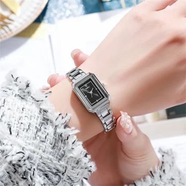 UTHAI New Women Watch Light Luxury Simple Square Stainless Steel Female Student Fashion Quartz Wristwatches 6