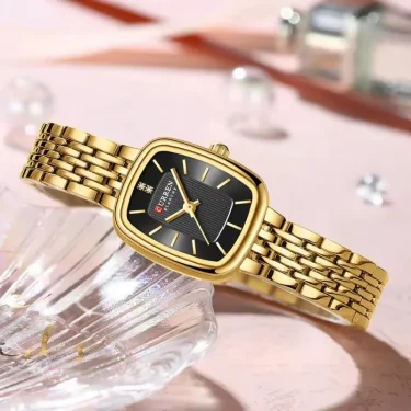 CURREN 9093 Elegant Women Quartz Watch Fashion Square Dial Business Stainless Steel Waterproof Simple Ladies Casual Watches 5