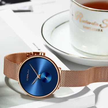 CRRJU Fashion Women Watch Luxury Casual Simple Ladies Daily Dress Mesh Wristwatch Minimalist Waterproof Quartz Female Clock 4