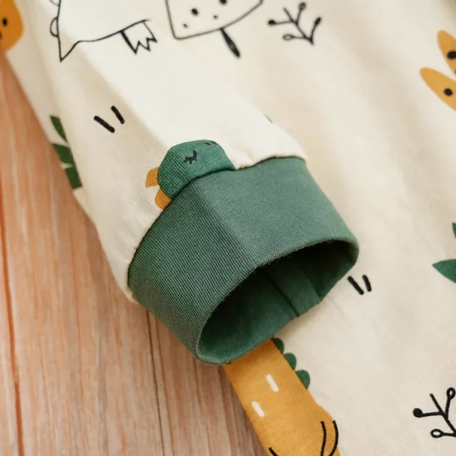 Newborn Clothes Cute Cartoon Dinosaur Cotton Comfortable And Soft 0-18 Boys And Girls Spring And AutumnLong SleevedBaby Jumpsuit 5
