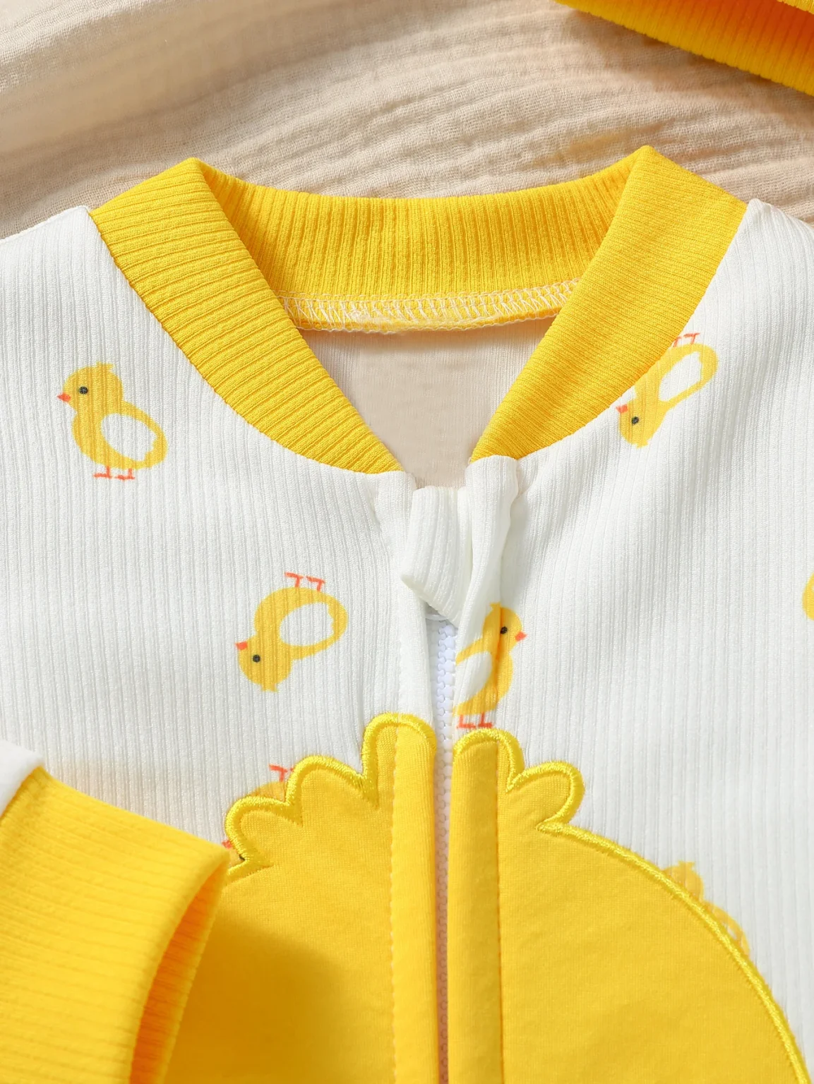Baby Boys/girls Cute Long Sleeve Zipper Jumpsuit Duck Hat 2 Pieces For Fall/Winter 1-2Y Casual Daily Wear Clothes 5