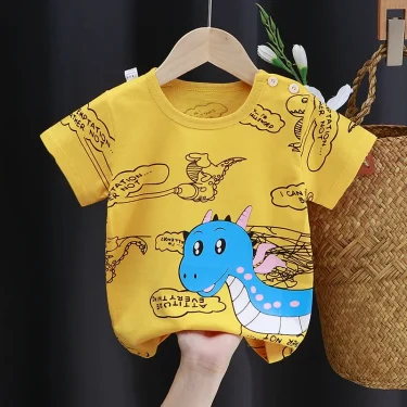 Summer Baby T-shirt Fashion Cartoon Girls Tees Short Sleeve Cotton Boys Tops Korean Casual Kids Clothes for 0-7Y Cheap Stuff 3