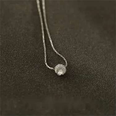 Gold Plated Stainless Steel Dainty Minimalist Zircon Charm Anti Tarnish Chain Round Clear Cz Stone Necklace for Women Jewelry 4