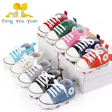 New Baby Shoes Boys Girls Classic Canvas Casual Sneakers Newborn First Walker Toddler Soft Sole Non-Slip Walking Shoes D2486 1