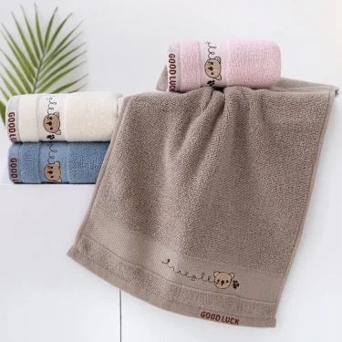 Baby Towels Cotton Bath Towel Face Washcloth Cute Cartoon Bear Hand Wipe Soft Children Towels Kids Newborn Bathing Handkerchief 4