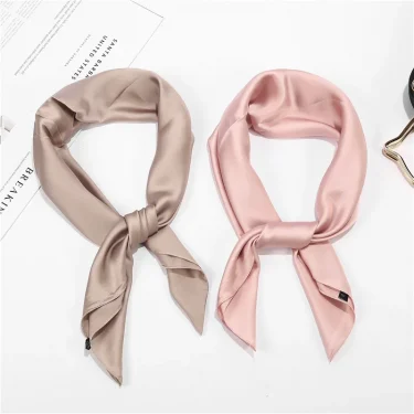 70cm Solid Colors Neckerchief Hijab Scarf For Women Silk Satin Headband Hair Scarves Female Square Shawls Head Scarfs For Ladies 6