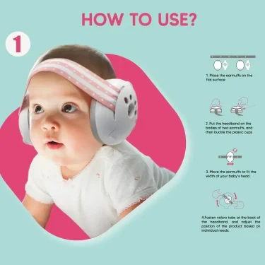 Baby Ear Protection Noise Cancelling Headphones 2-in-1 Convertible Design Noise Reduction Earmuffs for Infant Improves Sleep 5