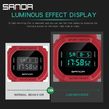SANDA G Style Digital Watch Men Waterproof Ms Watch Sport Men Watches Boy Girl Electronic Clock Relogio Masculino Relógio Mulhe 3