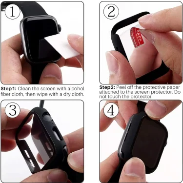 Glass+Cover For Apple Watch case 46mm 44mm 40mm 45mm 41mm 42mm 38mm Screen Protector iwatch series 10 9 8 7 6 5 3 SE Accessories 6