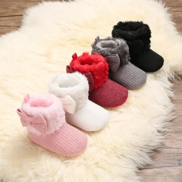 0-18Months Winter Snow Baby Boots Newborn Warm Booties Soft Sole First Walkers Shoes for Baby Girls Infant Shoes Toddler 1