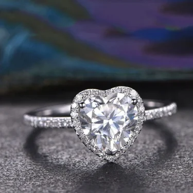 Luxury Silver Color Heart Ring for Women Exquisite Fashion Metal Inlaid White Zircon Stones Wedding Ring Engagement Jewelry 4