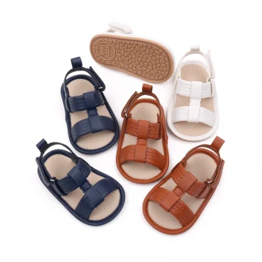 Baby Shoes Summer Sandal Soft PU Casual Walking Shoes Newborn Toddler 0-91-8 Months Boys and Girls 2024 New Baby Fashion BBW4011 2