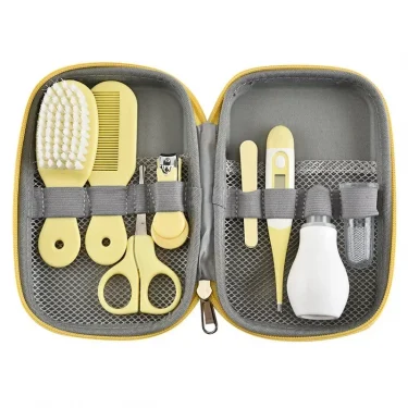 Baby Nasal Aspirator Nail Scissors Cartoon Set Daily Cleaning Supplies Care Bag Baby Care EVA Bag Eight-piece Set 2