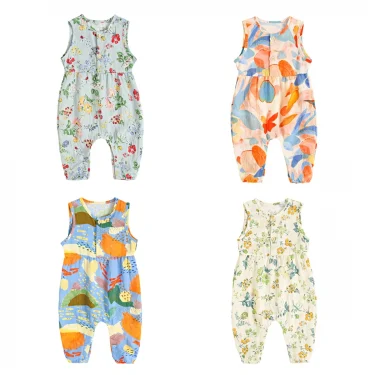 Sanlutoz Newborn Girls Jumpsuits Floral Infants Girls Rompers Summer Sleeveless Casual 1