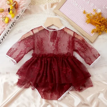Ylsteed 2 Pieces Set Newborn Girl Lace Dress Romper with underpants Baby Girl Photography Outfits 5