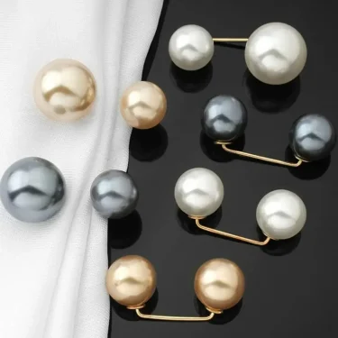 3/6Pcs Double Pearl Brooch Pins Anti-fade Exquisite Elegant Brooches for Women Sweater Cardigan Clip Coat Summer Dress Jewelry 2