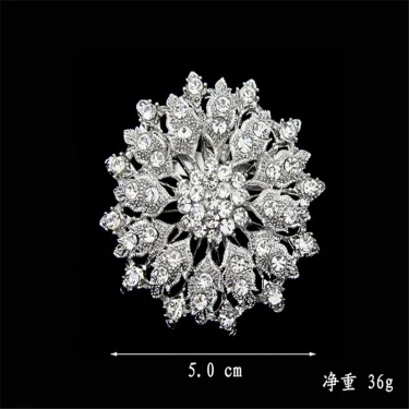 DIEZI New Design Shining Silver Color Rhinestone Crystal Small Flower Rhinestone Brooches Bouquet for Wedding Women Brooch Pins 3