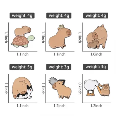 Cute Animal Series Brooch Enamel Pins Cartoon Kawaii Capybara Cat Animal Doctor Dog Brooches Backpack Lapel Badge Jewelry Gift 5