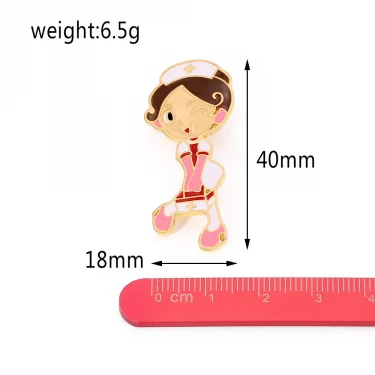 New Medical Medicine Brooch Pin Stethoscope Electrocardiogram Microscope Heart Shaped Pin Nurse Doctor Backpack Lapel Jewelry 6