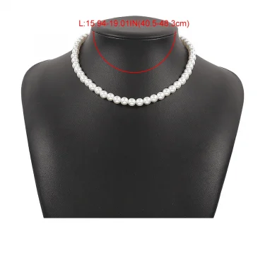 2025 Trend Wedding Party Jewelry Big Pearl Choker Necklace For Women Elegant White Imitation Pearl Necklaces X0172 4