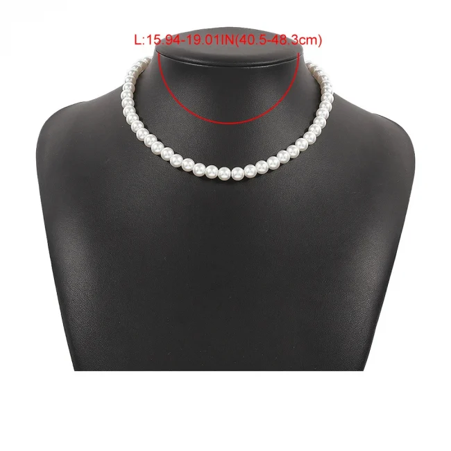 2025 Trend Wedding Party Jewelry Big Pearl Choker Necklace For Women Elegant White Imitation Pearl Necklaces X0172 4