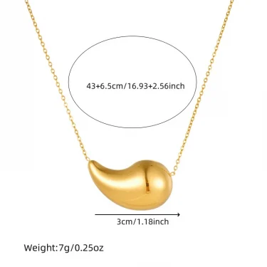 DIEYURO 316L Stainless Steel Golden Droplet Shape Necklace Bracelet Earrings Suit Women 2024 New Trend Non-fading Jewelry Set 2