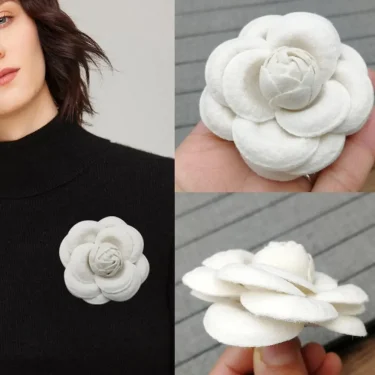 Big Fabric Camellia Brooch Luxury Imitation Wool Pin Brooches for Women Fashion Clothes Corsage Jewelry Accessories Wholesale 6