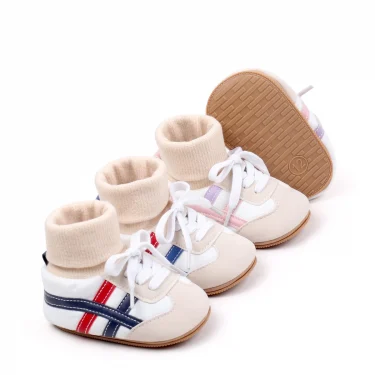 Baby Sock Shos Autumn and Winter Baby Girls Boys Ankle-covered Style 0-1 Year Old Anti Slip Fashion Design Newborn Infant Shoes 5