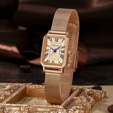 Vintage Classic Ladies Watch Stainless Steel Strap Rectangular Dial Women Quartz Wristwatch Dropshipping Reloj De Mujer 4