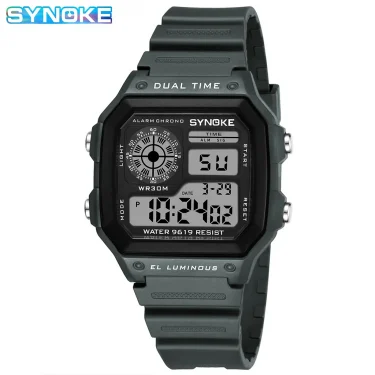 SYNOKE Digital Watches Men Sports Luminous Multifunction Waterproof Chrono Wristwatch Outdoor and Running Student Seven Light 6