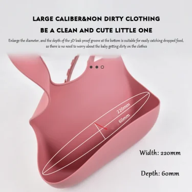 Baby Silicone Bib Waterproof Soft Solid Color 4-speed Adjustable Bibs Newborn Lunch Feeding Saliva Pocke Kids Eating Accessories 3