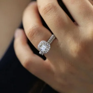 Classic Women Wedding Ring Set Metal Silver Color White Zircon Stones Engagement Ring Set for Women Party Bridal Jewelry 4