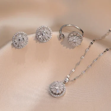 Double-layer RotatableNecklaces For Women Chain Choker Stainless Steel Jewelry Accessories 2
