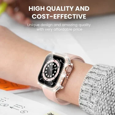 Diamond Watch Case Built-in Tempered Glass For Apple Watch 41mm 45mm 38mm 40mm 42mm 44mm iWatch Series 9 8 7 6 SE 5 4 3 Cover 5