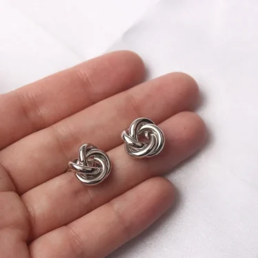 Tiny Metal Stud Earrings for Women Gold Color Twist Round Earrings Small Unusual Earrings boucles d'oreilles Fashion Jewelry 6